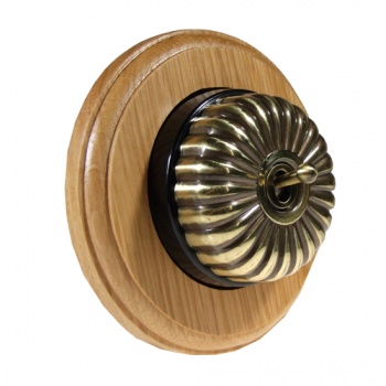 1 Gang Intermediate Light Oak, Fluted Dome Period Switch